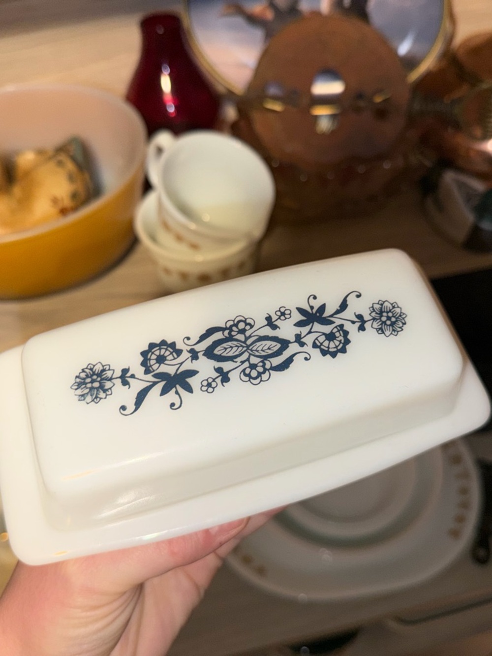 PYREX Old Town Blue Onion Stick Butter Dish 72-B